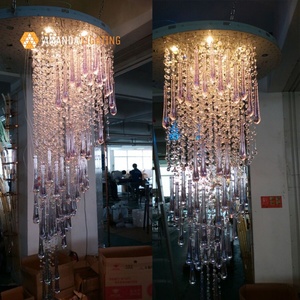 Lampadario in Vetro a Goccia d'Acqua Personalizzato Fatto a Mano <span class=keywords><strong>per</strong></span> <span class=keywords><strong>Ingresso</strong></span> e Atrio di Hotel, Lampada a Sospensione - Product Image 3