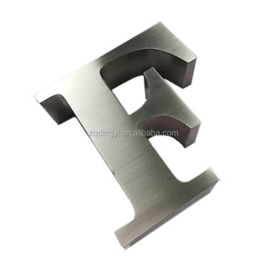 Segni modificabili della lettera del canale del metallo dell'acciaio inossidabile spazzolato fabbrica di pubblicità su ordinazione 3D - Product Image 1