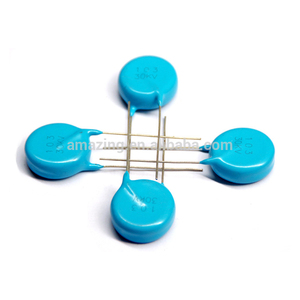 30KV 1000PF Tension's blue color ceramics capacitors with 2 leads Silver - Product Image 3