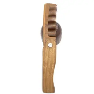 High Quality Portable Folding Wooden Comb Natural Green Sandalwood Men Beard Comb For Gift