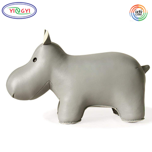 A493 classico ippopotamo grigio finta pelle animale fermalibri CPSIA decorazione Premium lavoro manuale all'ingrosso ODM OEM in pelle <span class=keywords><strong>animali</strong></span> imbalsamati - Product Image 3