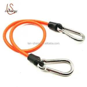 איכות טובה 9mm צבעוני עגול Carabiner PP לטקס אלסטי כבלי באנג 'י עם וו