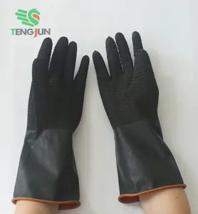 工业高品质弯头长重型橡胶手套