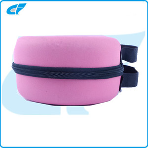 Kunden spezifisches Logo Runder BH-Koffer Modischer <span class=keywords><strong>EVA</strong></span>-BH-Aufbewahrung koffer aus Satin-Stricks toff - Product Image 2