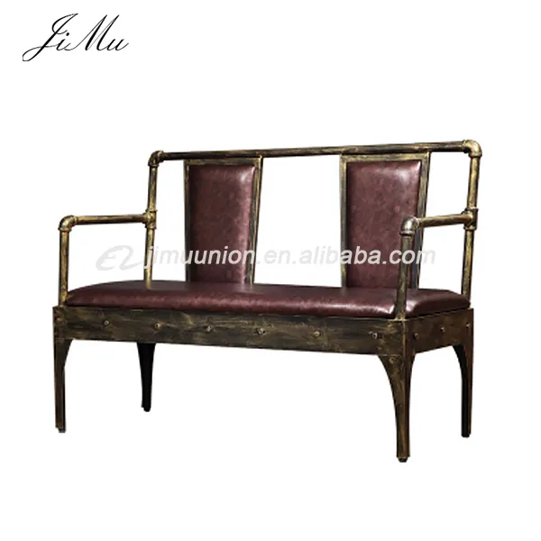 Customized Thương Mại Cổ Điển Công Nghiệp Phong Cách Nhà Hàng Sofa Ghế Da Băng Ghế Dự Bị Chỗ Ngồi