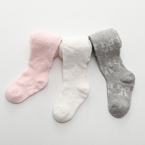 Medias de Verano para Niños con Lazo Grande, Medias de <span class=keywords><strong>Malla</strong></span> Finas de Color Sólido, Leggings Antimosquitos para Bebés, Calcetines de Algodón - Product Image 6