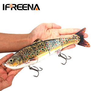 Big lead bass plastic hard bait multi jointed fishing lure