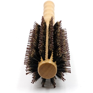 High Quality Antistatic Curly Hair Care Comb Boar Bristle Salon Home Brush Roll Round <strong>Wooden</strong> Gourd Handle <strong>Hairbrush</strong> - Product Image 2