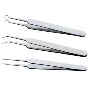 3 Designs Tweezers for Nail Art/Face Care/Eyelash Extension Blackhead Acne Blemish Pimple Remove Tools