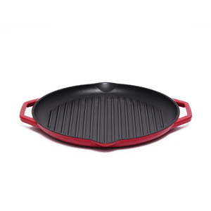 Padella <span class=keywords><strong>in</strong></span> <span class=keywords><strong>ghisa</strong></span> smaltata da 32CM per barbecue per la torrefazione di bistecca e frittura <span class=keywords><strong>in</strong></span> <span class=keywords><strong>ghisa</strong></span> resistente per cucinare all'aperto - Product Image 3