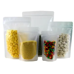 Frosted Clear Plastic Zip Lock Packing Bag Stand Up Pouch Resealable Doypack Zipper Food Coffee Storage Packaging Bag