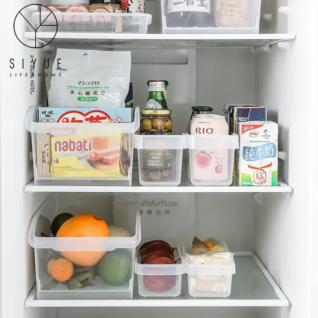 Fridge Bins and Freezer Organizer Refrigerator Bins Stackable Plastic Storage Box 1310