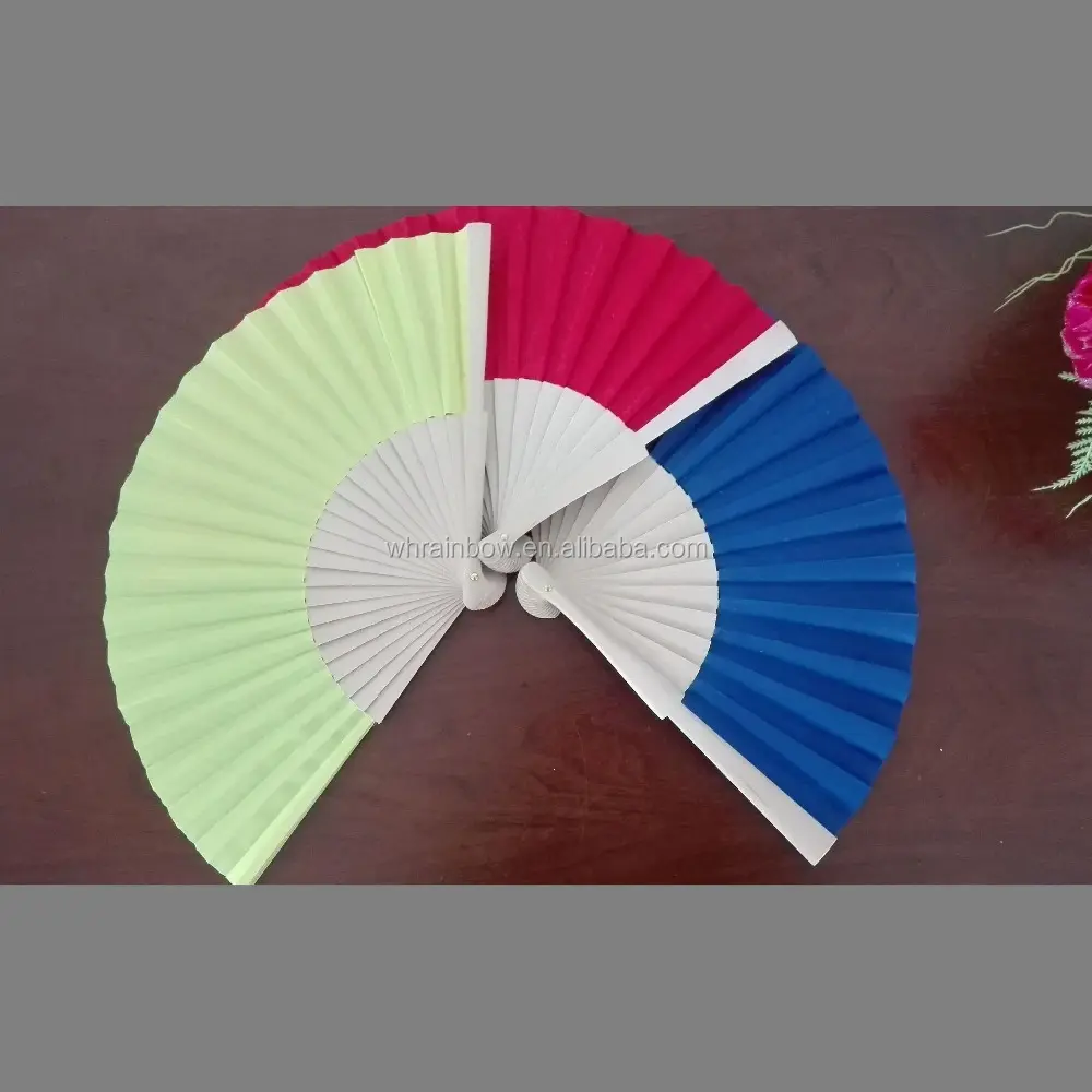 cheap promotional foldable hand fan with wooden or bamboo sticks