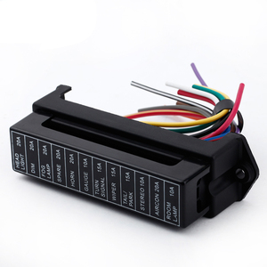 Bloc de fusibles PVC 12 voies DC <span class=keywords><strong>12V</strong></span> avec fusibles ATC ATO 2 entrées 12 sorties 25kA de capacité de coupure pour voiture remorque automobile - Product Image 1