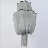 Креативная алюминиевая цепочка с кисточками в стиле пост-модерн, Подвесная лампа для спальни, гостиной