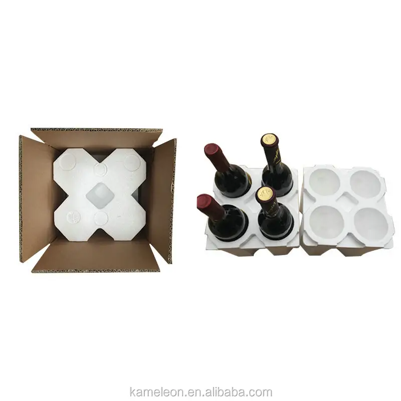 EcoBox 4 Bottle Wine Shipper - Styrofoam Cradle and Box