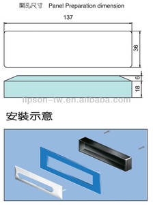 HP-001 Cabinet Door Concealed Plastic Kitchen Flush Recessed Drawer Pull Handle - Product Image 2
