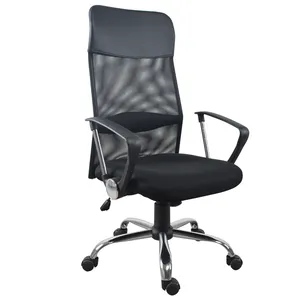 Chaise de bureau à vis élévatrice en maille 150kg, nouveau modèle, bon marché, plastique de haute qualité et bon prix, accoudoir chromé