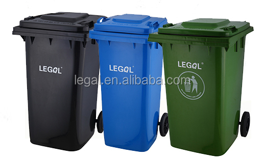 2 Ruedas 120L Plástico Bin para el Almacén Industrial Basura Bin