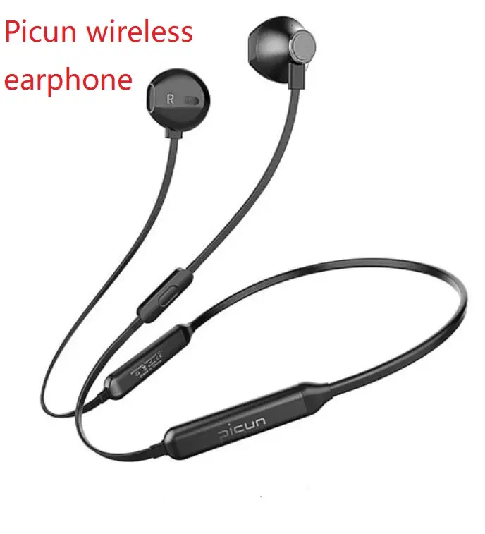 Picun H12 IPX5 Neckband Esporte Fone De Ouvido Sem Fio Esporte Headphone com Design Magnético À Prova D' Água para a Música Iphone