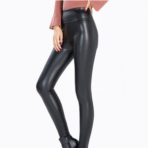 Leggings in pelle in pile sintetica a vita alta per donna <span class=keywords><strong>pantaloni</strong></span> collant - Product Image 1