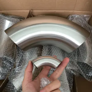 3 inç ayna cilalı paslanmaz çelik sıhhi dirsek uzun tip 90 derece kaynaklı boru bağlantı parçaları - Product Image 1