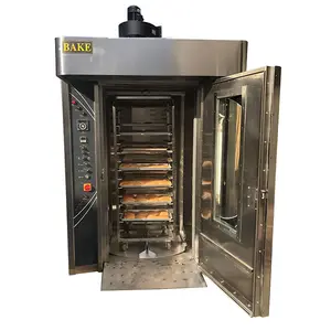 32 trays diesel rotary oven with Italy RIELLO diesel burner 16/32/36/64 trays trolleys baking machines