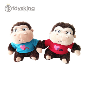 Couette de <span class=keywords><strong>singe</strong></span> en peluche personnalisée en Offre Spéciale avec t-shirt et impression de chiffres remplie de coton PP - Product Image 2