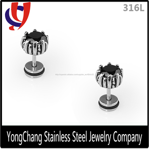 Surtidor de China nuevo estilo acero inoxidable 316l seúl piedra aretes de circonio para las muchachas - Product Image 4