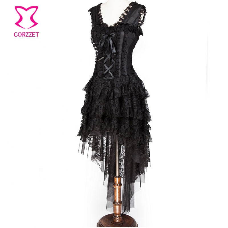 Short Front Long Back Dress Black High Quality Maxi