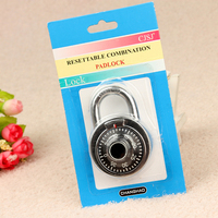 Serrure à combinaison réinitialisable CH-209 50 mm pour valise, cadenas rond à cadran
