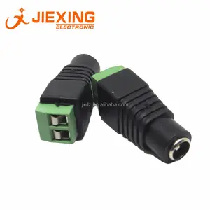 Adaptador de corriente hembra de 12V CC 5,5x2,5mm, Conector sin soldadura para monitor, toma de CC a terminal verde