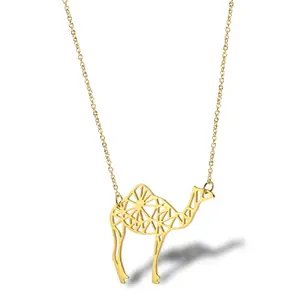 Gold Camel Shaped Pendant Necklace 316L Stainless Steel Jewelry