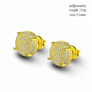 <span class=keywords><strong>Pendientes</strong></span> de Botón Cuadrados de Circonita Estilo Hip Hop para Hombre, Chapados en Oro de 14k, con Diseño Africano, para Bebés - Product Image 5