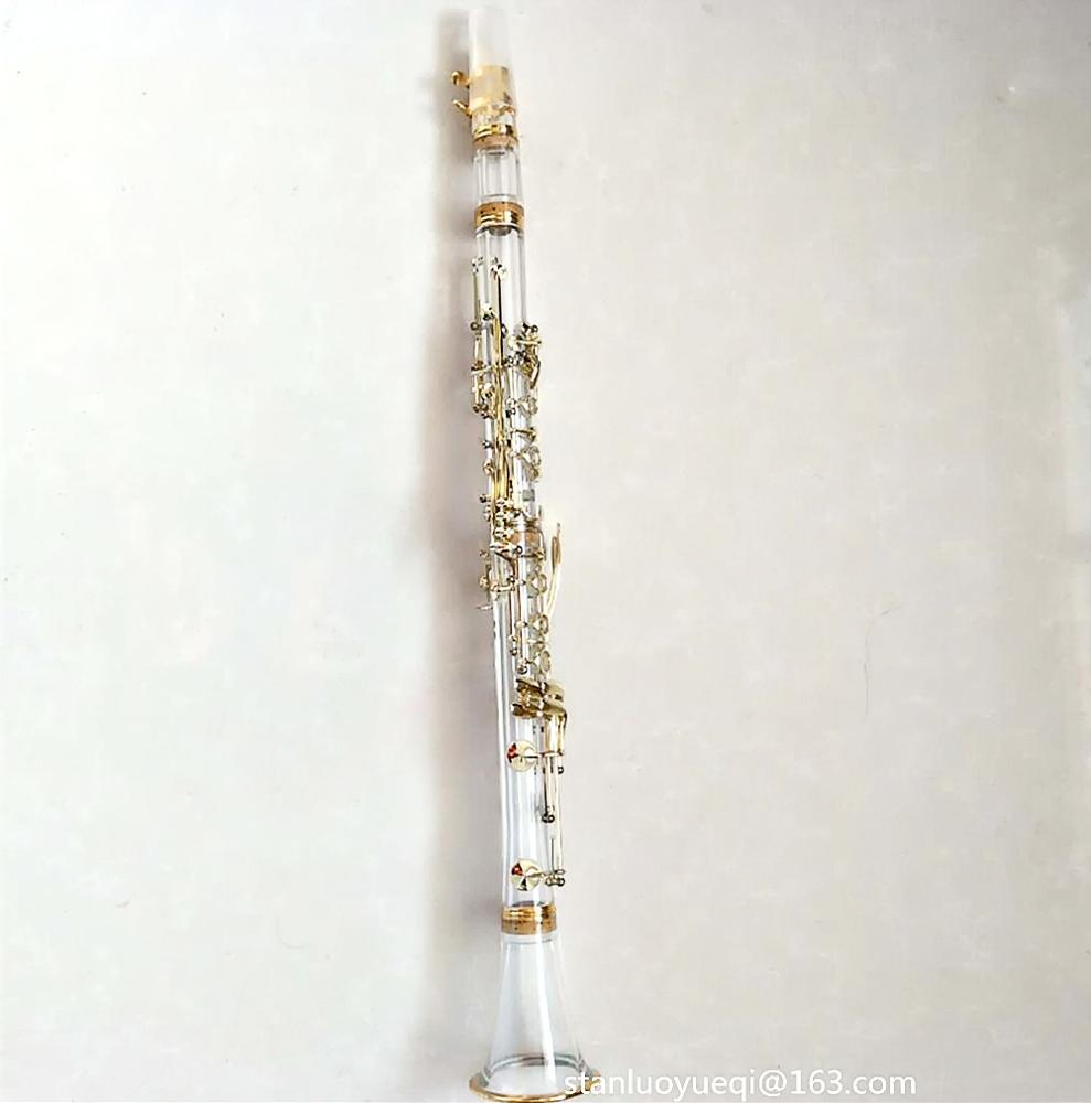 メーカー加工品/アクリル製透明クラリネットBb 17キー金メッキ