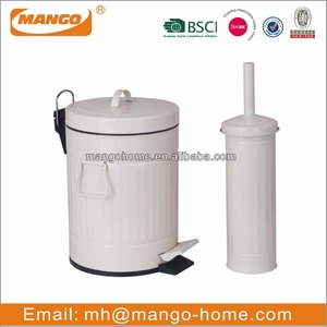 Juego de Cubo de Basura con Pedal de Acero Inoxidable y Escobilla para Inodoro - Product Image 6