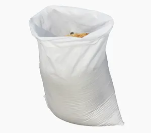 चीन पर्यावरण खाद्य ग्रेड सफेद बड़े पीपी बुना बोरी पैकिंग बैग के लिए आटा चावल उर्वरक 10kg 25kg
