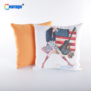 <span class=keywords><strong>Literie</strong></span> cœur orange uni Sublimation taie d'oreiller en soie vierge Polyester blanc housse de coussin carré pour impression - Product Image 6