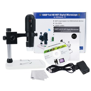 Vente en gros 10X à 220x Grossissement Mètre 6 LED 1080P Mise au point réglable Microscope Wifi sans fil portable et de bureau IOS Android - Product Image 2