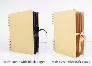 6x8 In Oro Rilegatura A Spirale 350g di Spessore Pagine Nero di Carta Scrapbook <span class=keywords><strong>Album</strong></span> Con Nastro di Seta - Product Image 2