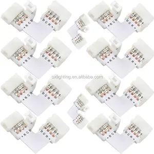 2pin 3pin 4 pin 8mm 10mm L X T connettore angolare 10mm Led Strip Corner Connector 4 pin LED Strip Clip
