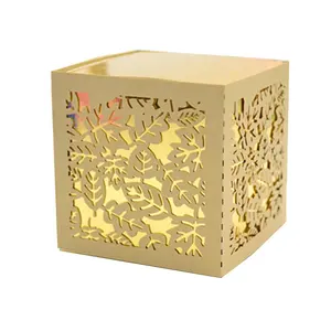 WFSB-08 customize name and date personalize laser cut leaves wedding favor boxes