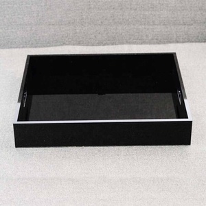 black plexiglass/acrylic plate rectangular tray
