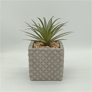 Heim-Garten-Dekoration Zement Künstlicher Grüner Bonsai im Grauen Topf Langlebig & Realistisch <span class=keywords><strong>20cm</strong></span> Schreibtischpflanze - Product Image 2