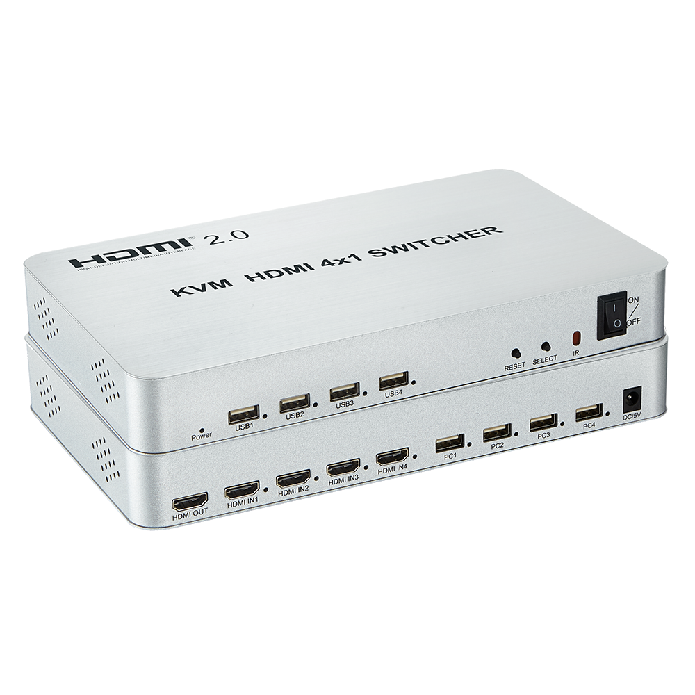 2018 Новый 4 порта KVM HDMI 4*1 Quad Multi-просмотра игры фондовый рынок Switcher