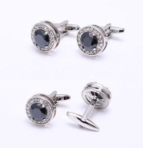 Vòng Tinh Thể Màu Đen Nam Giới Và Phụ Nữ Cuff Móng Tay Sang Trọng Đá Quý Dát Nước Kim Cương Áo Sơ Mi Khuy Măng Sét Với Hộp Quà Tặng - Product Image 4