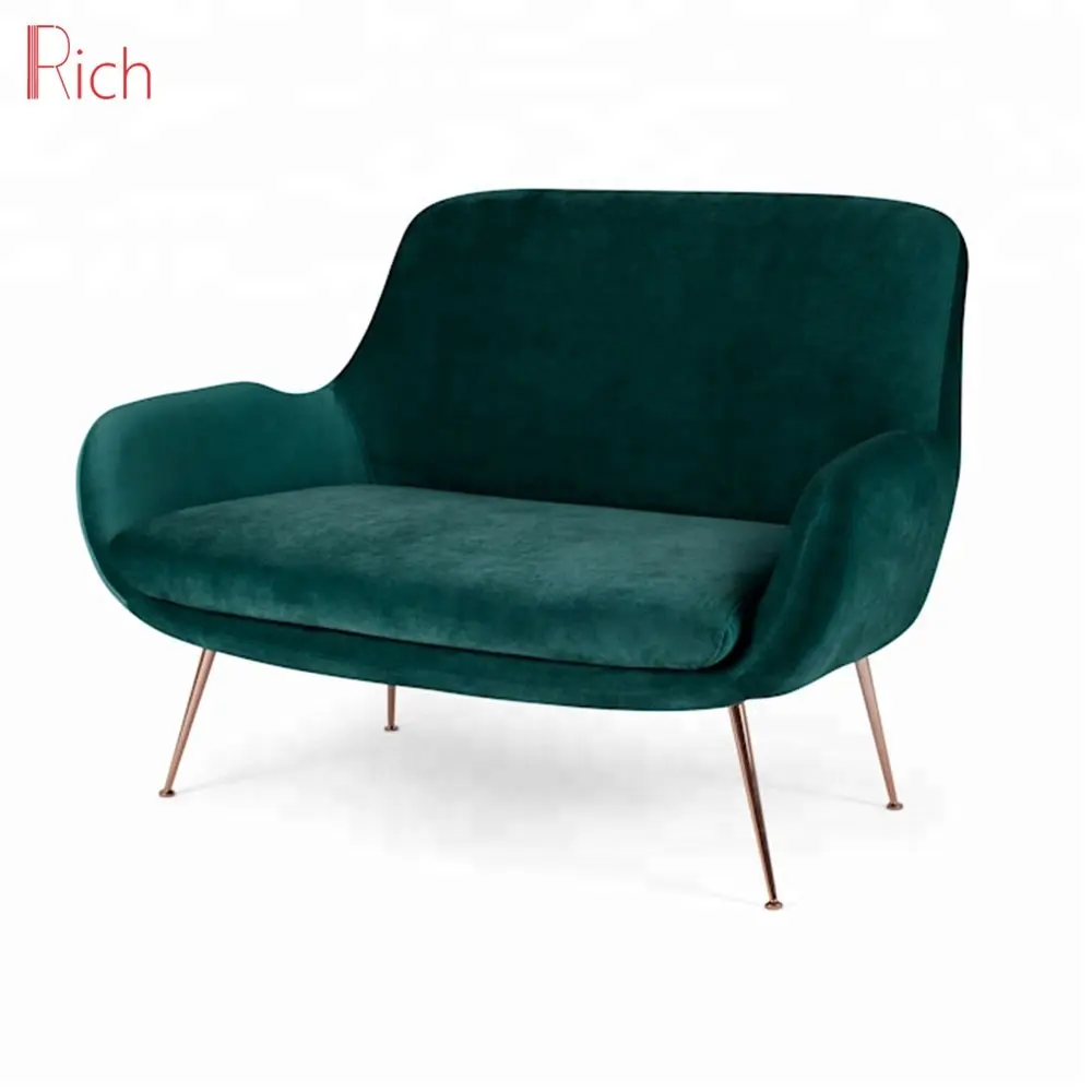 Asian Style Cushion Sofa Cover Fabric Loveseat Green Velvet Small Metal Frame Seating Living Room Sofa sets