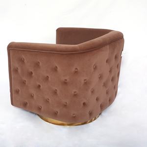 Canapé en forme de U, siège en baril, tissu velours, style moderne, Base en métal doré, luxe, canapé de salon - Product Image 5