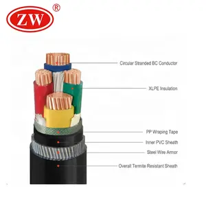 4 Core70mm 95ミリメートル120ミリメートル0.6 /1KV Copper XLPE Armoured Underground Power Cable