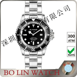 resistente / Italia cuero genuino / reloj del salto de agua cristalina caso ss reloj original de 2000 movt de automática / zafir - Product Image 1